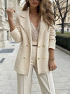 Women Lapel Double-breasted Temperament Casual Coat