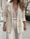 Women Lapel Double-breasted Temperament Casual Coat