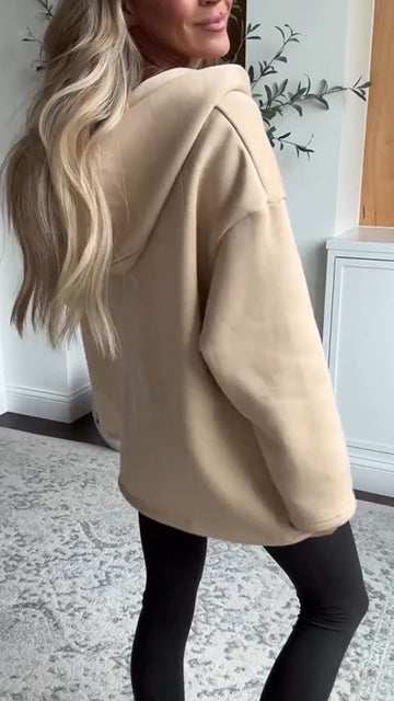 Womens Lapel Splicing Solid Color Casual Sweatshirt