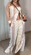Womens Round Neck Hooded Top + Pants Casual Suit