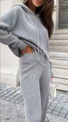 Women Round Neck Hooded Casual Suit