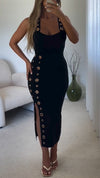 Womens Suspender Metal Hollow Slim Temperament Casual Dress