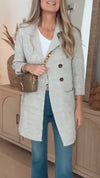 Women Lapel Temperament Casual Sweater Coat