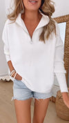 Women Lapel Half Zipper Casual Top