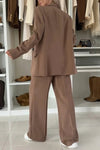 Womens Lapel Jacket + Pants Temperament Commuter Set