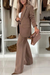 Womens Lapel Jacket + Pants Temperament Commuter Set