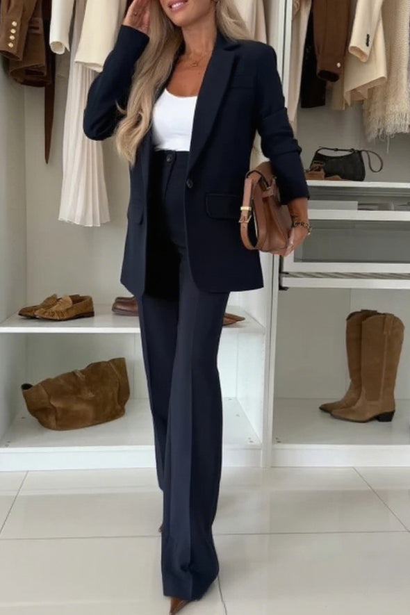 Womens Lapel Jacket + Pants Temperament Commuter Set