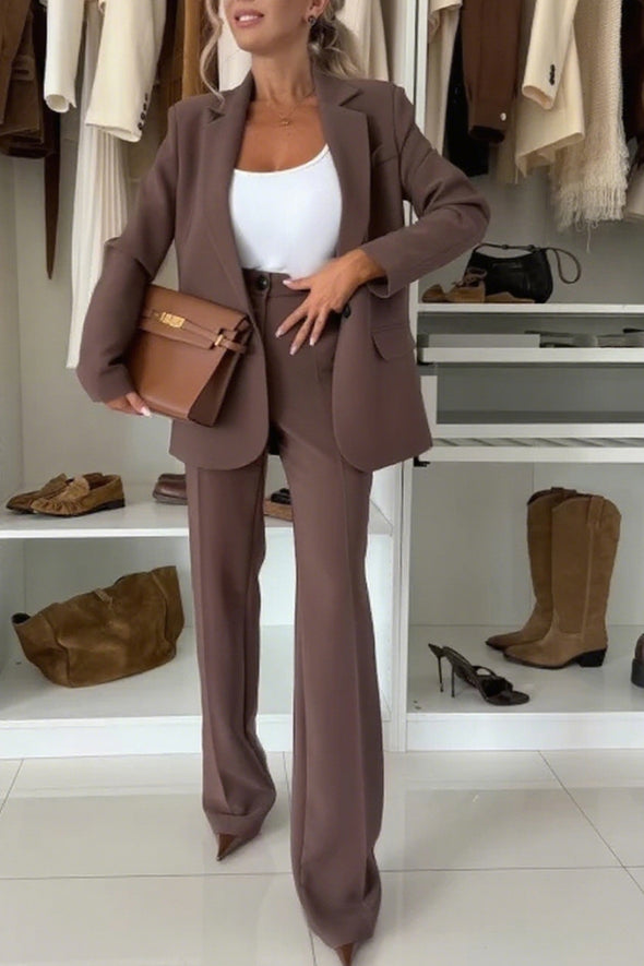 Womens Lapel Jacket + Pants Temperament Commuter Set