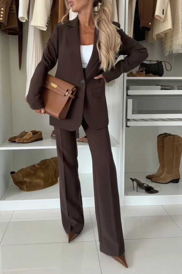 Womens Lapel Jacket + Pants Temperament Commuter Set