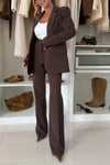 Womens Lapel Jacket + Pants Temperament Commuter Set