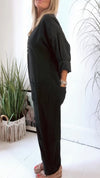 Women V-neck Breasted Casual Jumpsuits