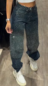 Womens Ironing Diamond Wash Water Casual Jeans