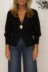 Womens Button Decorative Cardigan