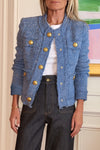 Women Round Neck Breasted Small Fragrant Style Casual Jacket