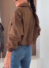 Women Lapel Zipper Temperament Casual Jacket