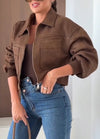 Women Lapel Zipper Temperament Casual Jacket