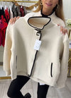 Womens Round Neck Spliced knitted Casual Jacket
