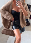 Womens Knitted Solid Color Casual Cardigan