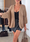 Womens Knitted Solid Color Casual Cardigan