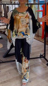 Womens Round Neck Printed Loose Casual Suit