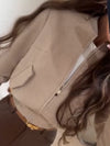 Womens Round Neck Zipper Casual Jacket