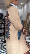 Women Spliced printed Casual Coat
