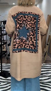 Women Spliced printed Casual Coat