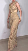 Women Lapel Splicing Print Hollowing Out Temperament Casual Jumpsuits