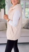 Womens Round Neck Hooded Zipper Casual Vest