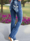 Women Wash Pocket Printed Casual Jeans