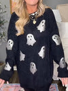Womens Round Neck Printed Loose Casual Top