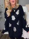 Womens Round Neck Printed Loose Casual Top