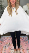 Women Round Neck Solid Color Loose Casual Top