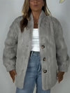 Womens Round Neck Plush Casual Coat
