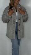 Womens Round Neck Plush Casual Coat