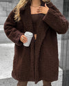 Womens Lapel Plush Casual Windbreaker