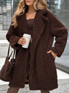 Womens Lapel Plush Casual Windbreaker