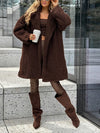 Womens Lapel Plush Casual Windbreaker