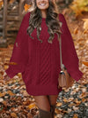 Women Round Neck Hip-pack Versatile Knitted Casual Dress
