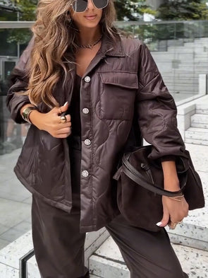 Womens Lapel-breasted Casual Jacket