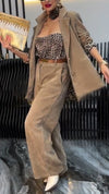Women Lapel Solid Color Temperament Commuter Set