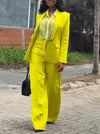Elegant Shawl Collar Blazer & Tailored Pants Set