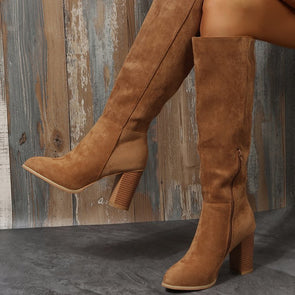 Womens High-tube Suede Fashion Boots Denim Style Boots