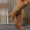 Womens High-tube Suede Fashion Boots Denim Style Boots