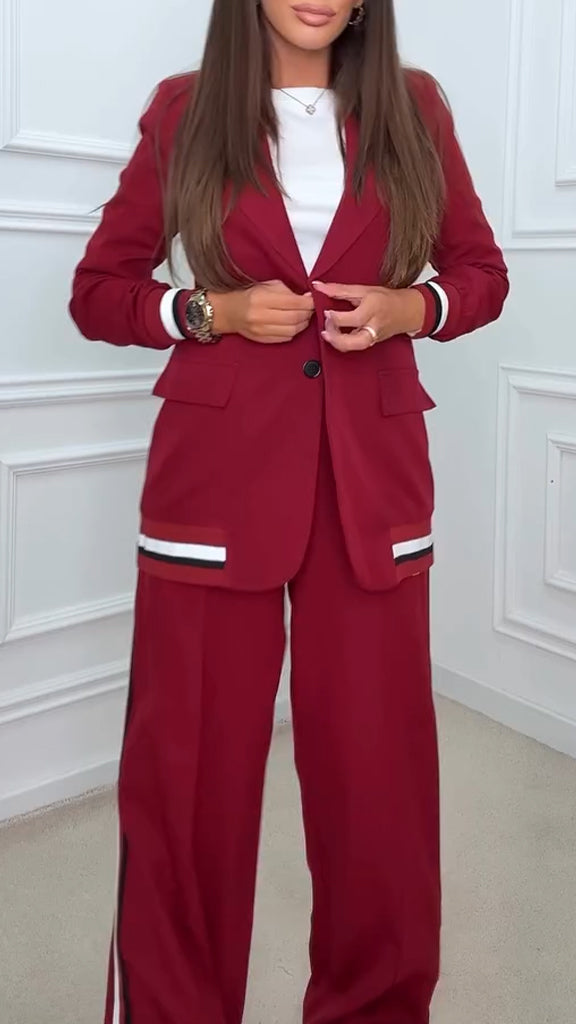 Womens Lapel Temperament Commuter Set