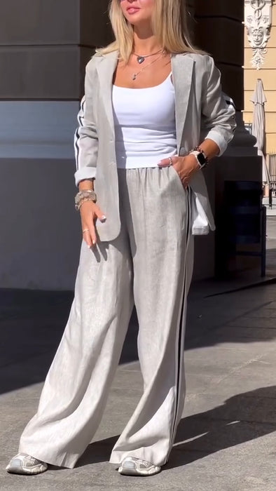 Women Lapel Jacket + Pants Temperament Commuter Set