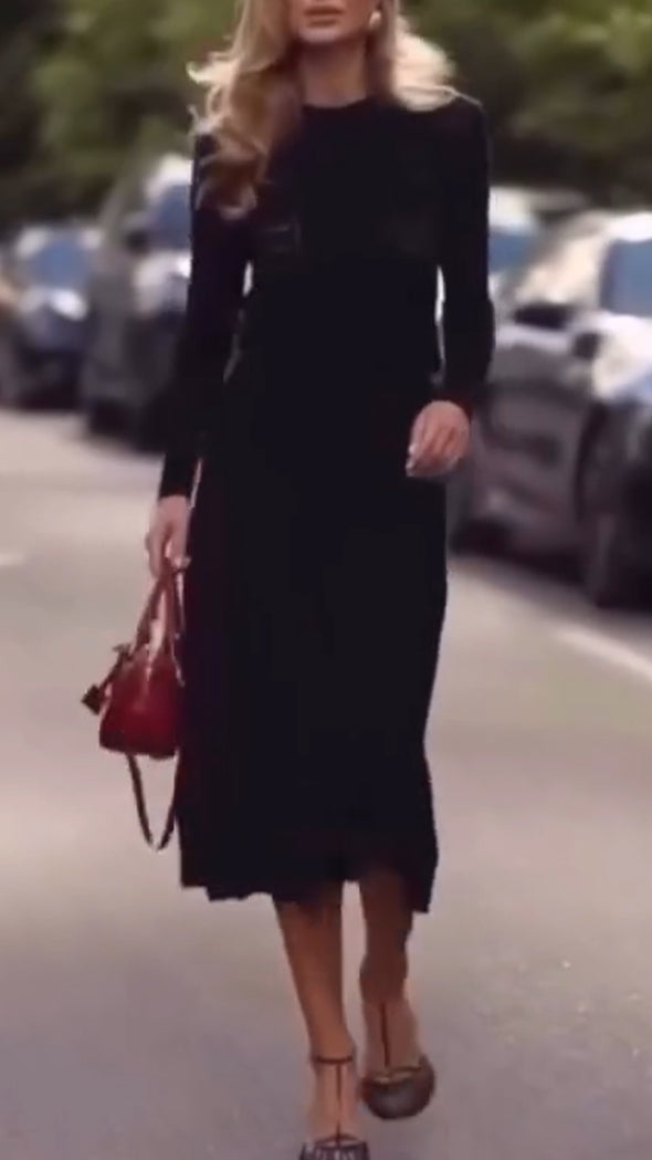 Womens Round Neck Printed Top + Skirt Elegant Casual Suit