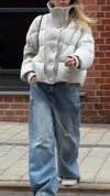 Womens Stand-up Collar Shawl Temperament Casual Cotton Clothing