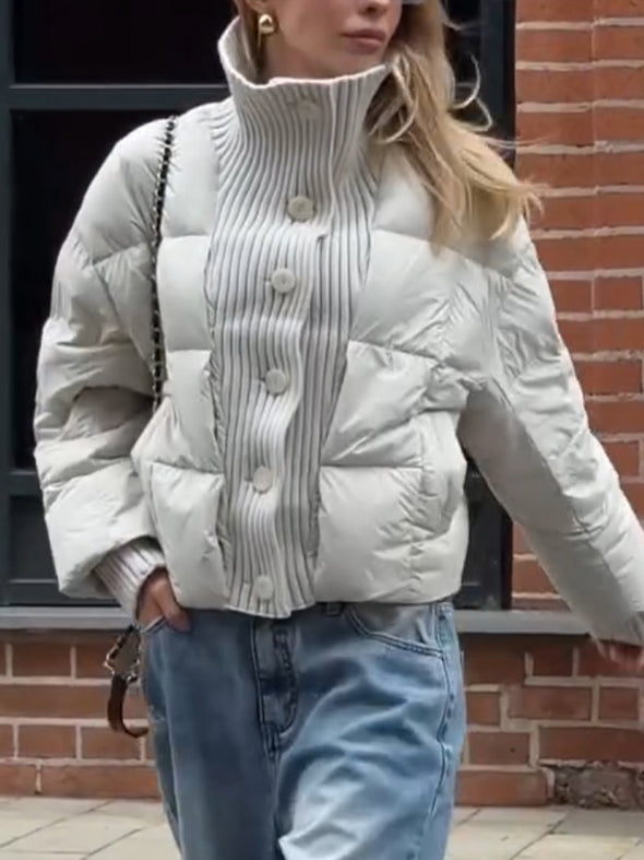 Womens Stand-up Collar Shawl Temperament Casual Cotton Clothing