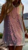 Womens Round Neck Sequin Vest